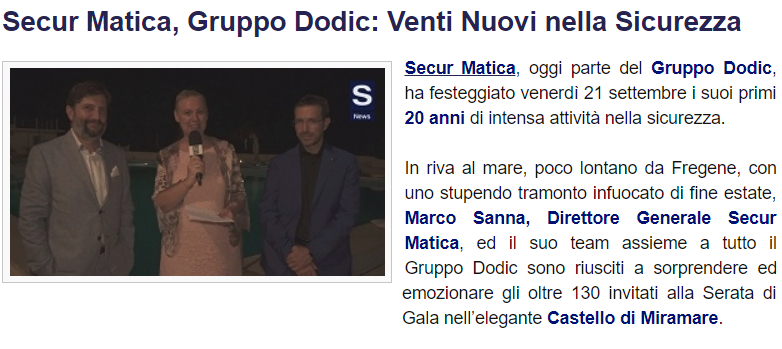 Secur Matica - Gruppo Dodic - venti anni, venti nuovi